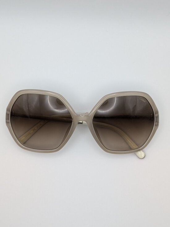 Chloé CE638SL Hexagonal Oversized Sunglasses | Cream Ivory Acetate | Style 905 main image 4